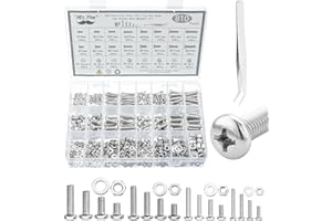 Mr. Pen- Nuts and Bolts Assortment Kit, 810 pcs, Stainless Steel M3 M4 M5 M6 Phillips Pan Head Assorted Nuts and Bolts, Machine Screw Assortment Kit with Clear Storage Box