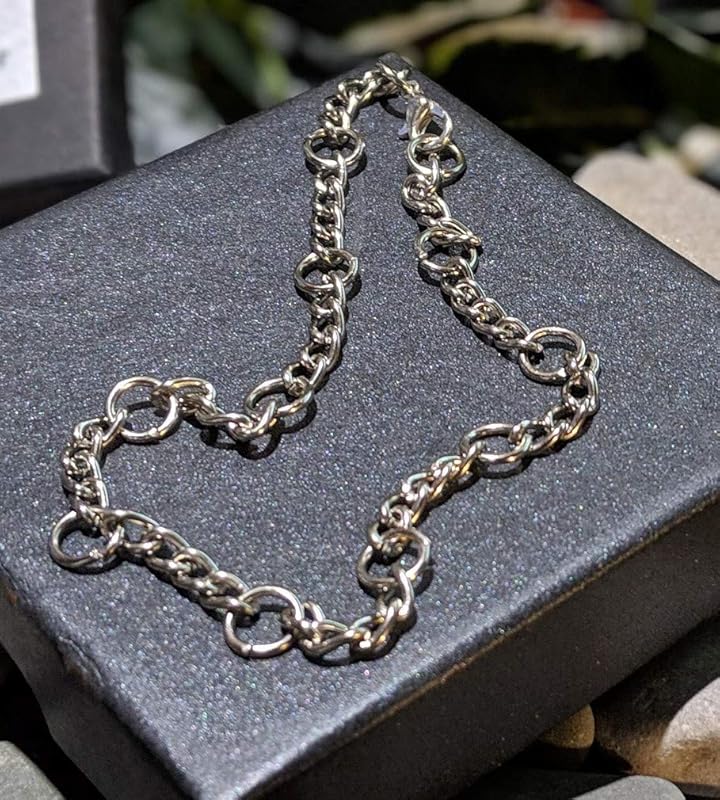 Handmade Mens Ankle Bracelet Anklet Chain. Silver Plated Chunky Chain. Holiday Bare Feet. Can be