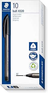 Staedtler 4320 M-9 Rainbow Stick Ballpoint Pen Black Ink Box of 10