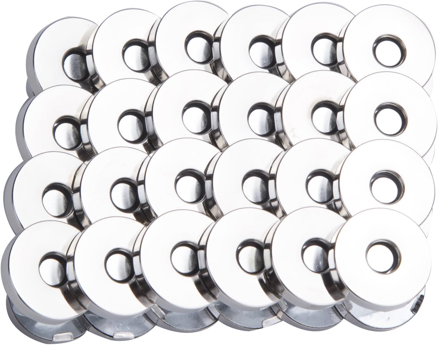 50 Sets 18mm Silver Tone Magnetic Buttons Snap Clasps for Closure Purse Handbag Clothes Sewing Craft No Tools Required