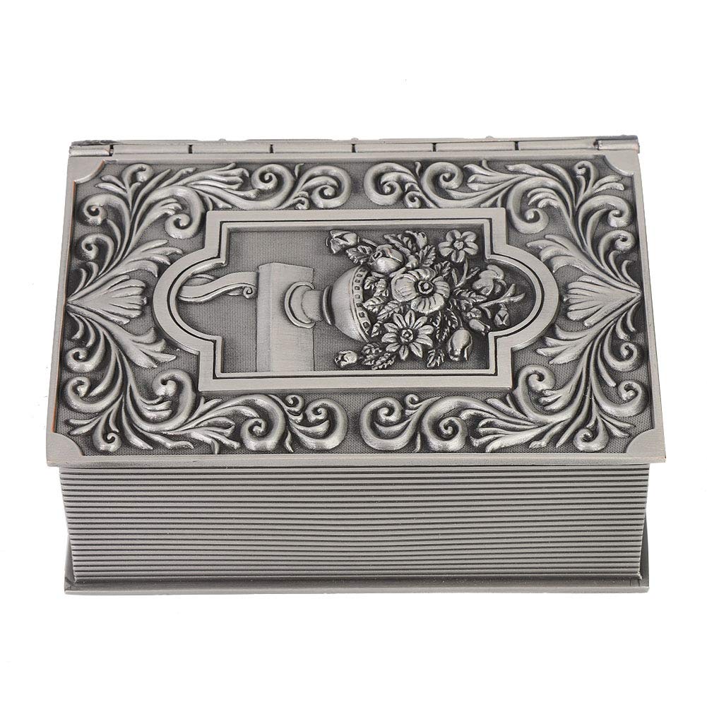 ANGGREK Rectangle Vintage Metal Jewelry Box Metal Retro False Book Jewelry Storage Box Necklace Organizer Jewelry Case Gift Boxes Organiser