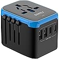 Universal Travel Adapter, DIWILI International Power Adapter, 5 in 1 European Travel Plug Adapter W/ 3.5A 2xUSB-A and 2xUSB C