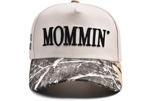 KIDHABE Vintage Two-Tone Women's Baseball Cap, Mommin Trucker Hat for Women & Men, Adjustable Baseball Cap, Mother Day Ponytail Hat