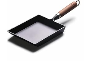 Tamagoyaki Japanese Omelette Pan Cast Iron Wooden Handle