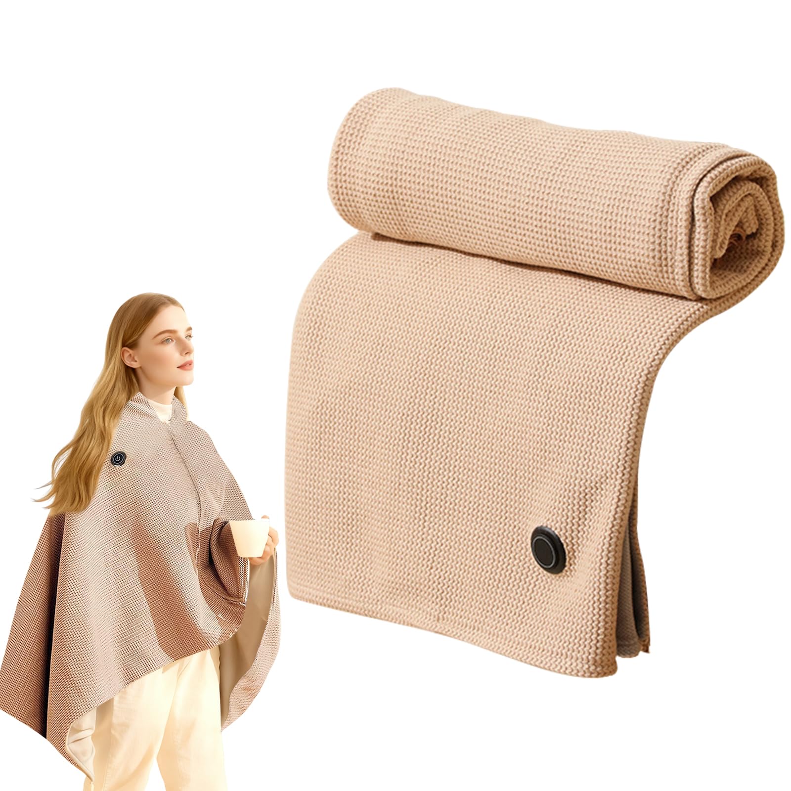 Photo 1 of **** Missing Power Cord*** Portable Heated Shawl,2026 New Portable Heated Blanket Wrap Shawl,Heated Shawl,Cordless Heated Blanket with 3 Heating Levels for Home Travel Camping