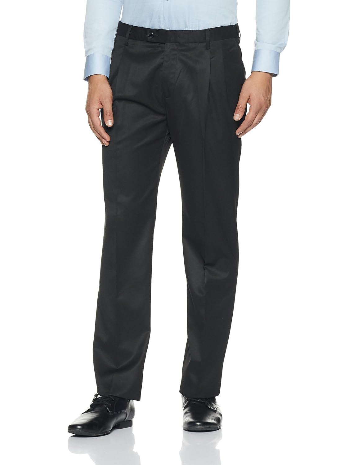 arrow men's pleat-front poly viscose formal trousers
