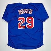 Facsimile Autographed Michael Busch Chicago Blue Reprint Laser Auto Baseball Jersey Size Men's XL
