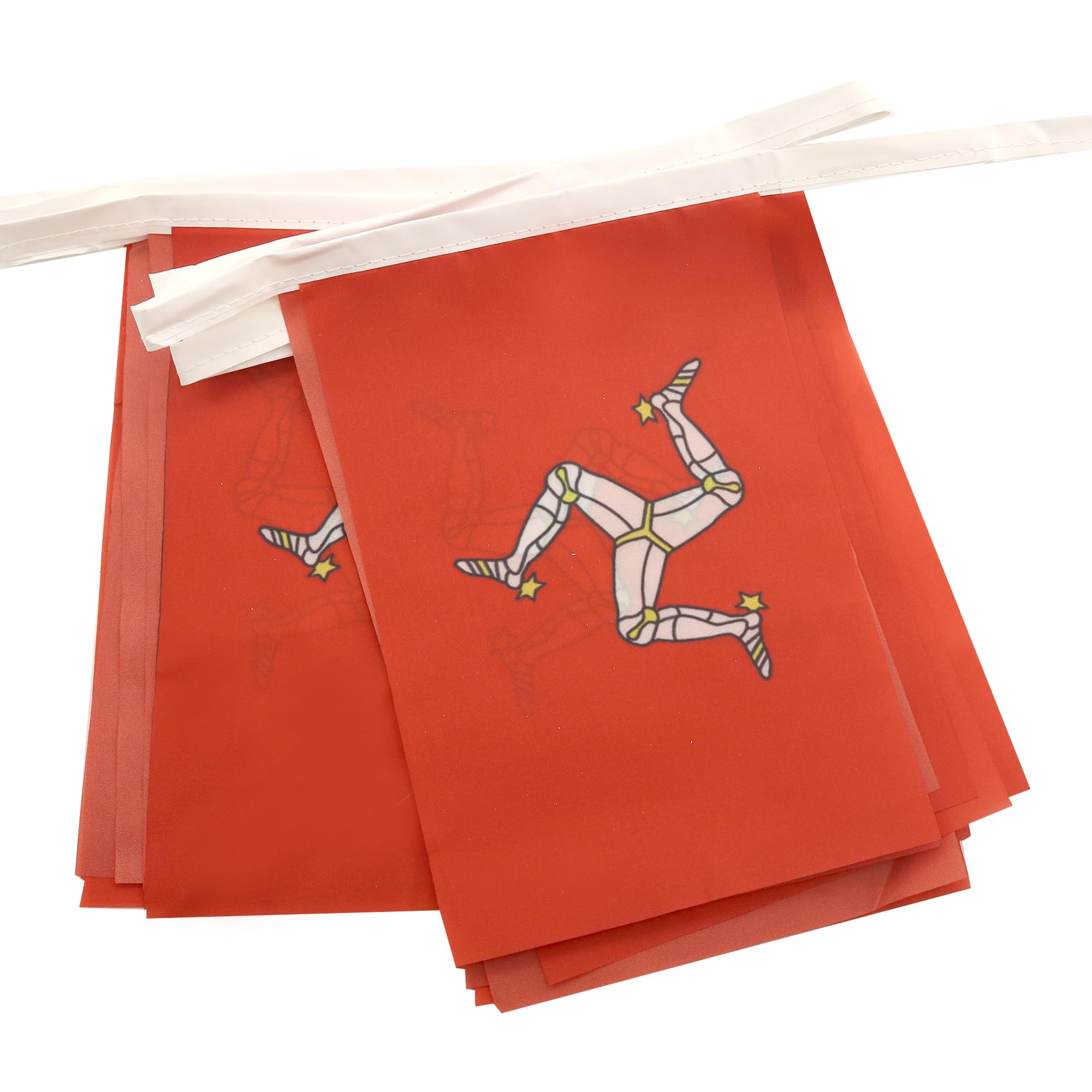 AZ FLAG - Isle of Man Bunting Flag - 40 Ft Garland with 20 Manx Flags 18'' x 12'' - 100% Polyester String Pennant - 12 meters