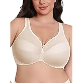 Baetty Underwire Bras for Big Buster Women Full Coverage Minimizer Cross Back Non-Padded Plus Size Bra