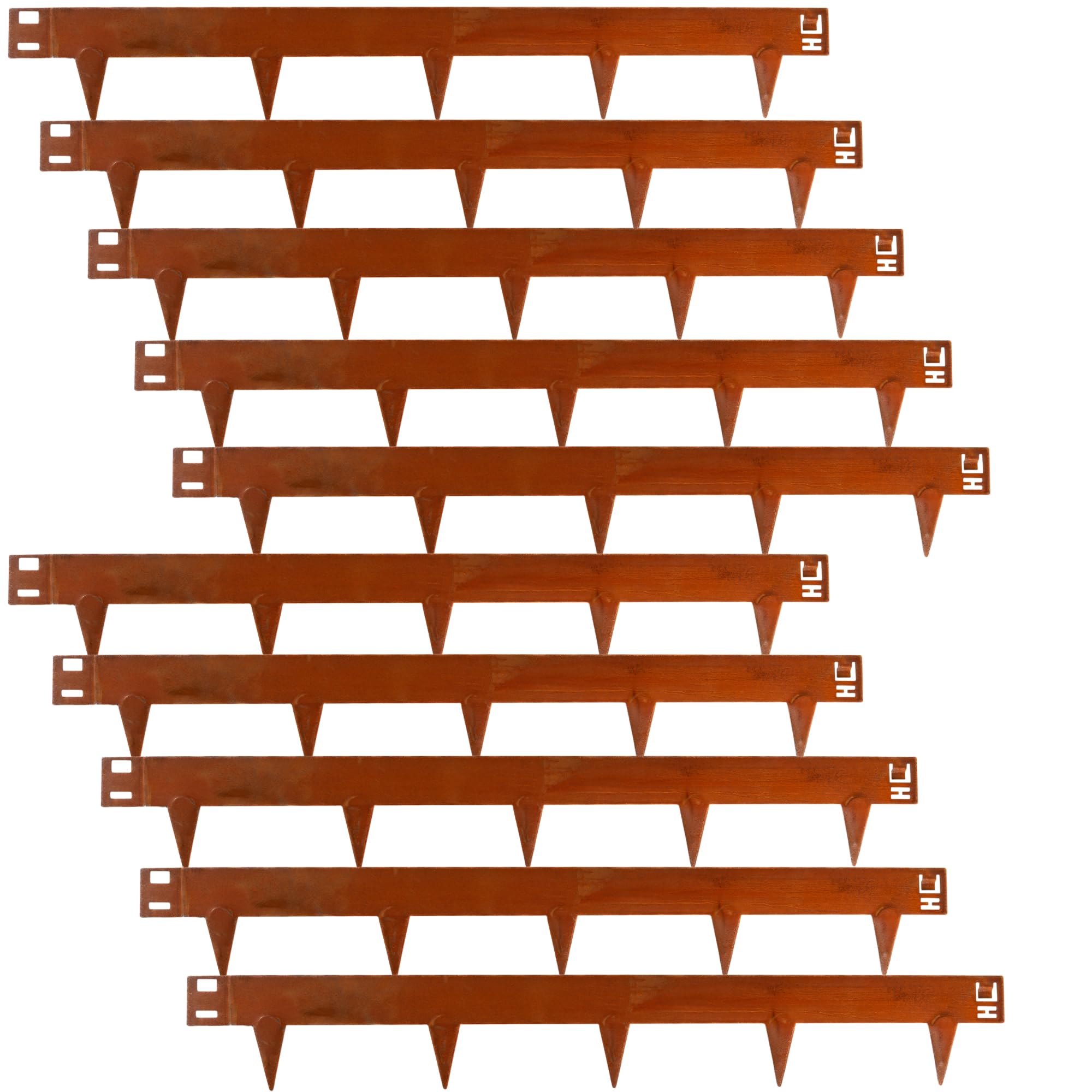 UNIGARDIA Flexible Metal Lawn Edging 10 m - Garden Edging Metal 150 mm High - Steel Edging Simply Hammer in, 1 Pair of Assembly Gloves Included, Corten