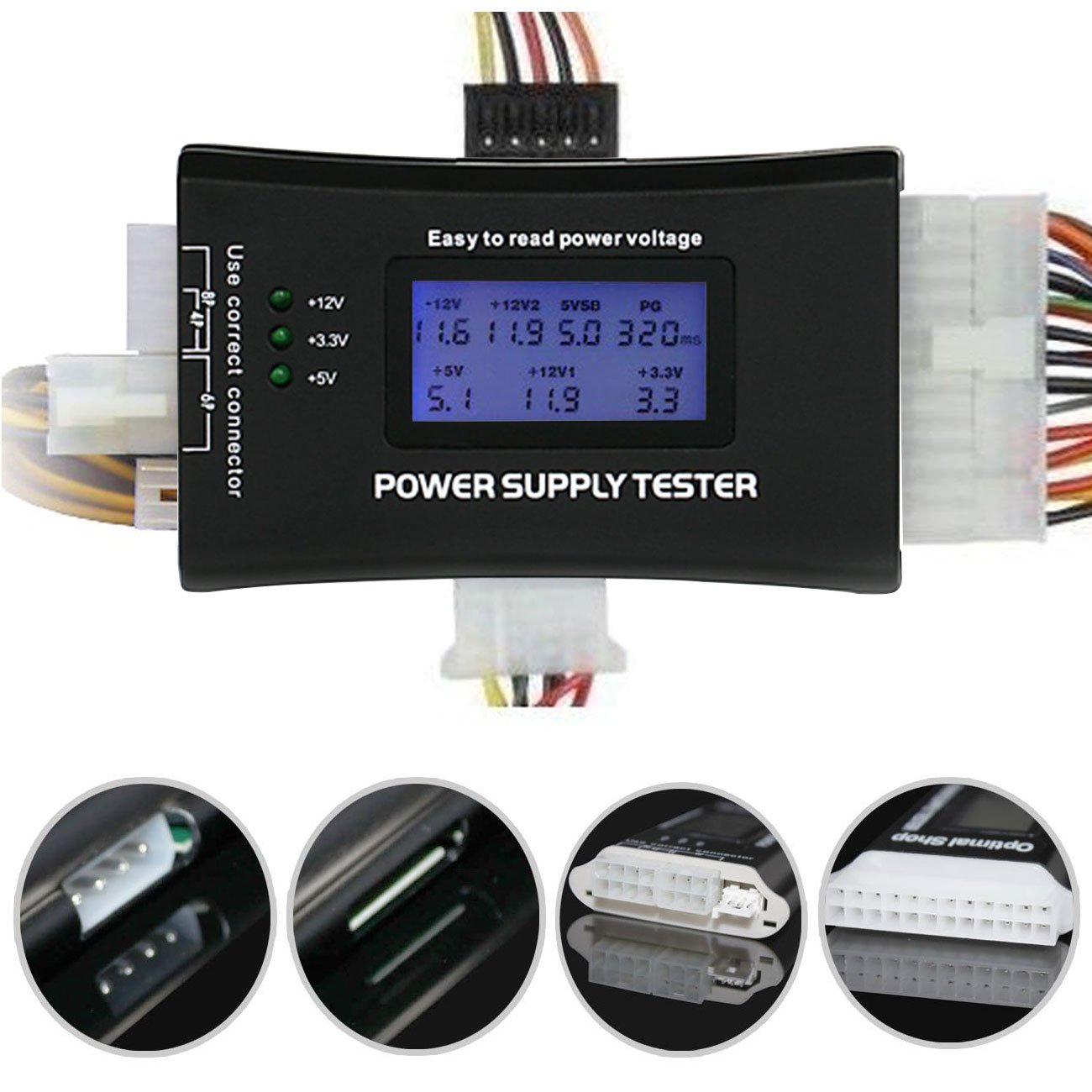 Amazon EEEKit Power Supply Tester PC Computer 20 24 Pin ATX BTX