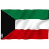 Anley Fly Breeze 3x5 Feet Kuwait Flag - Vivid Color and Fade Proof - Canvas Header and Double Stitched - State of Kuwait Flags Polyester with Brass Grommets 3 X 5 FT