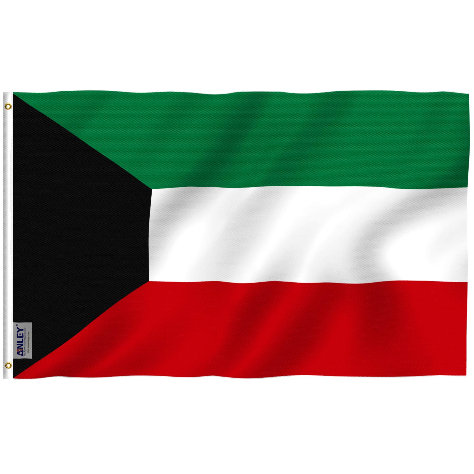 ANLEY Fly Breeze 3x5 Feet Kuwait Flag - Vivid Color and UV Fade Resistant - Canvas Header and Double Stitched - State of Kuwait Flags Polyester with Brass Grommets 3 X 5 FT