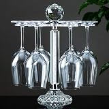 Glass Eiffel Tower Stemware Rack – Rotating 6-Hook Wine Glass Holder & Drying Rack - View #4