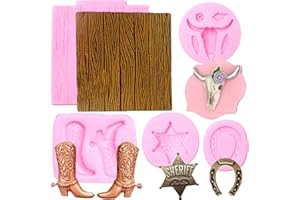 Bull Head Silicone Molds 5 PCS, Horseshoe Bark Fondant Mold for Chocolate Resin Candy Cake pop Cake Decoration, Cupcake Toppe