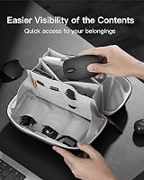 Inateck Electronics Organizer Travel Case 180° Open Water-Resistant Large Black view 7