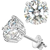Moissanite Stud Earrings for Women, Lab Created Diamond Solitaire Earrings Gold Vermeil 925 Sterling Silver Jewelry Gift Women Men