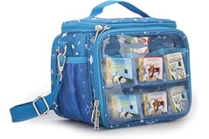 TALADAD Carrying Case Compatible with Little Tikes Story Dream Machine Books Starter Set,Portable Storage Bag with Handle and Shoulder Strap for Storytime,Little Golden Book,Little Puppy Character (Blue)