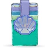 Buckle-Down Disney Wallet, Character Wallet ID Card Holder, The Little Mermaid Ariel Shell Multi Color, Vegan Leather