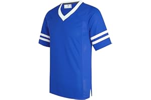dolessismore Plain Men's Football Jerseys for Unisex V-Neck Fitness T-Shirts Workout Outfits Casual Party Tops