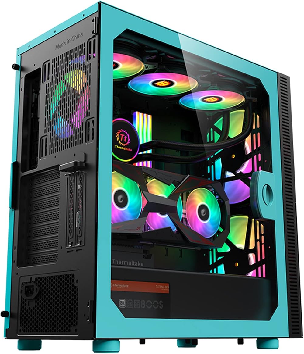 EGEN ATX EATX Gaming PC Case Water Cooled Vertical GPU Glass 2 ARGB Fans