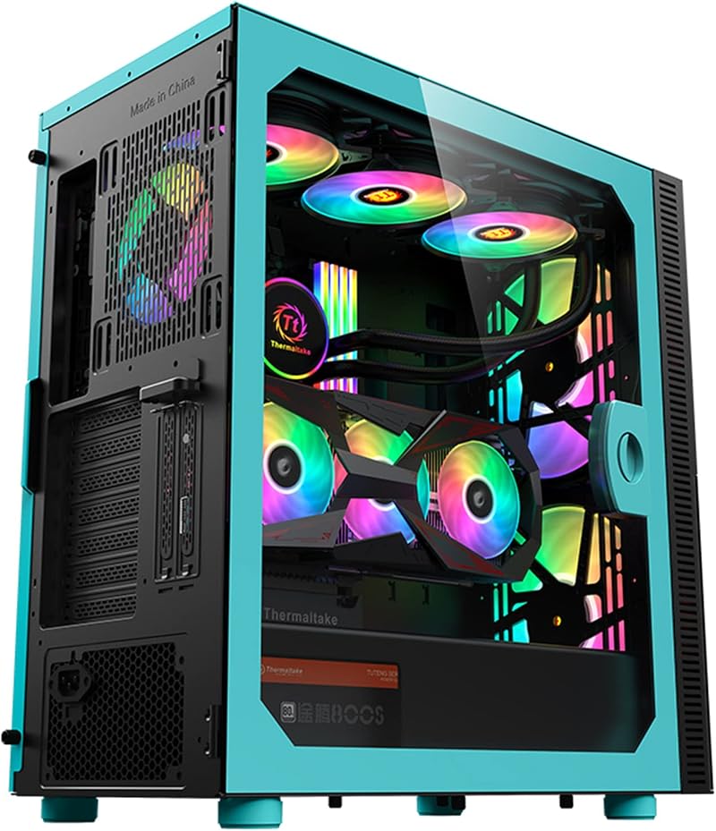 EGEN ATX EATX Gaming PC Case Water Cooled Vertical GPU Glass 2 ARGB Fans