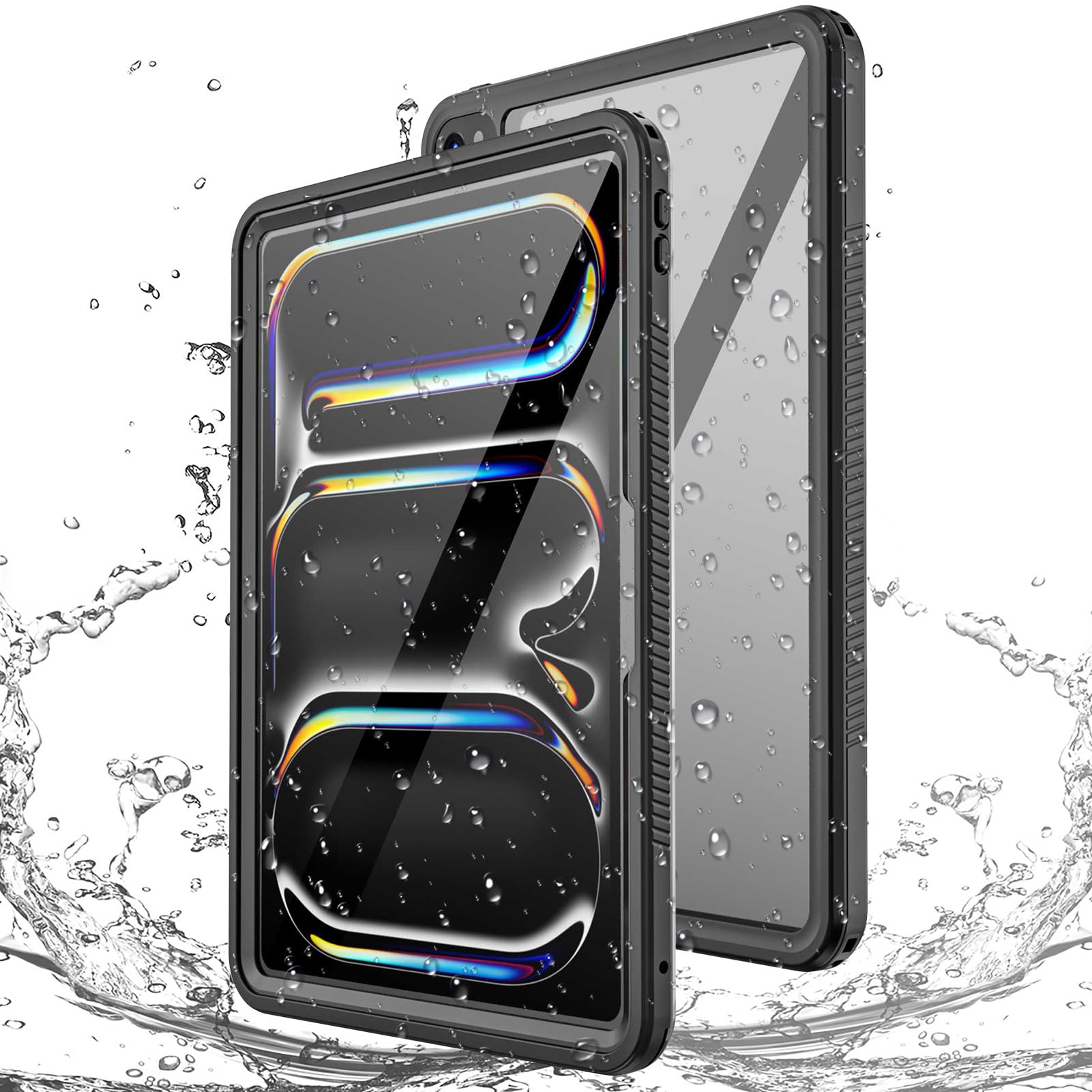 Photo 1 of Miimall Waterproof Case for iPad Pro 11 inch 2024, IP68 Clear 360 Full-Body Ultra-Thin, Built-in Screen Protector, Shockproof Dust/Snow Proof for iPad Pro 11 inch, Black