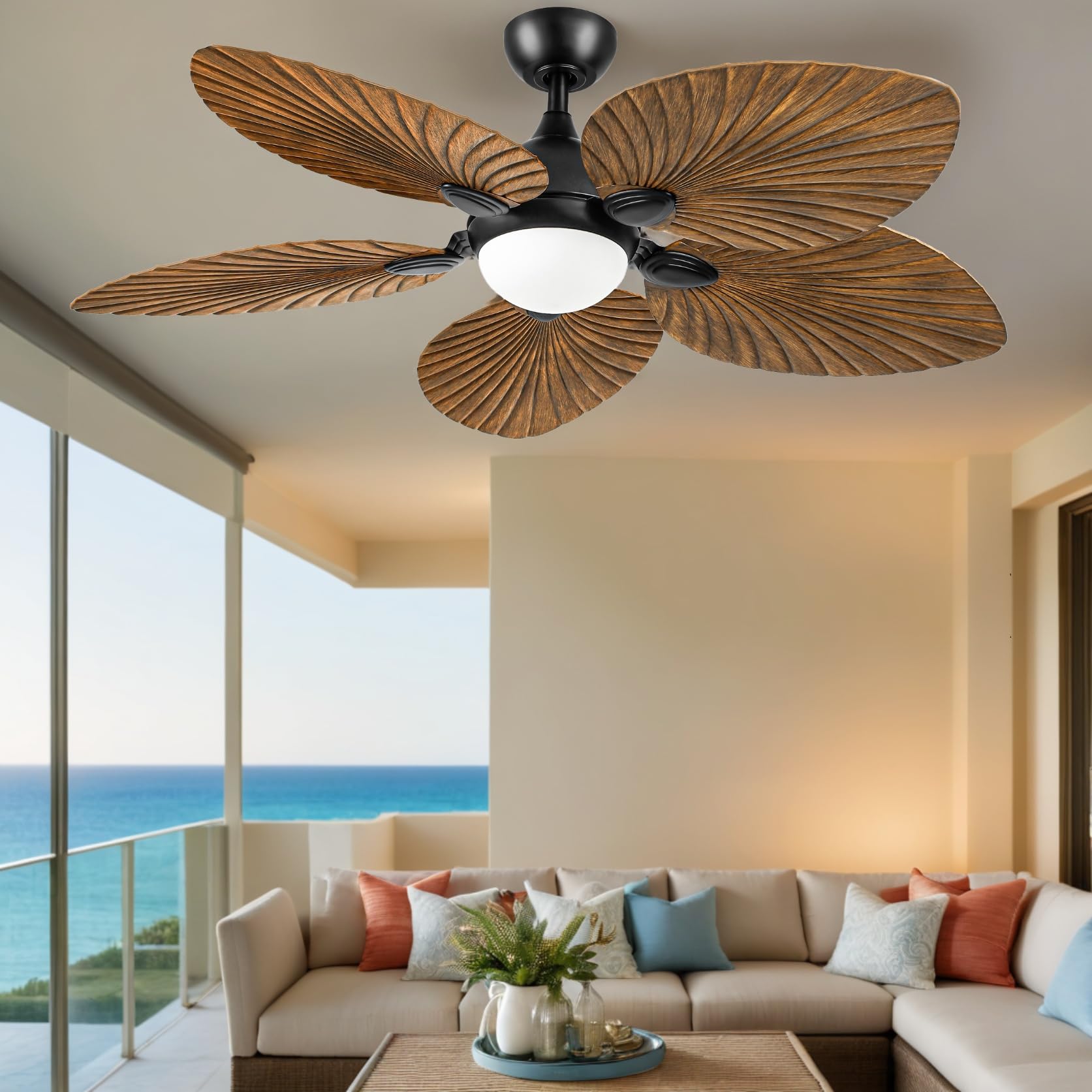 YITAHOME 52 inch Ceiling Fans with Lights, Tropical Ceiling Fans with ...