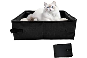 JOLL JOLL Foldable Travel Litter Box for Cats, Portable Cat Litter Box Waterproof, 15.75 * 11.82 * 3.94 Inches, Traveling & Camping Cat Supplies