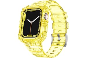 ABELTA Compatible with Clear Apple Watch Band 38mm 40mm 41mm 42mm 44mm 45mm with Protective Case,Shockproof band for iwatch Bands Series 8 7 6 5 4 3 2 1
