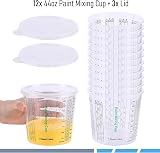 CANOPUS 1300ml Mixing Cups 12 Pack with 3 Lids - Clear Graduated Plastic view 3