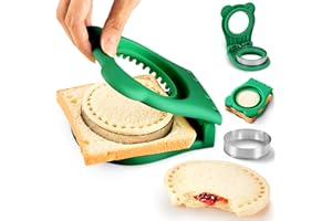 Junejour Uncrustables Sandwich Maker 4 inch - Sandwich Cutter and Sealer for Kids - Easy to Use DIY Bread Sandwich Maker for 