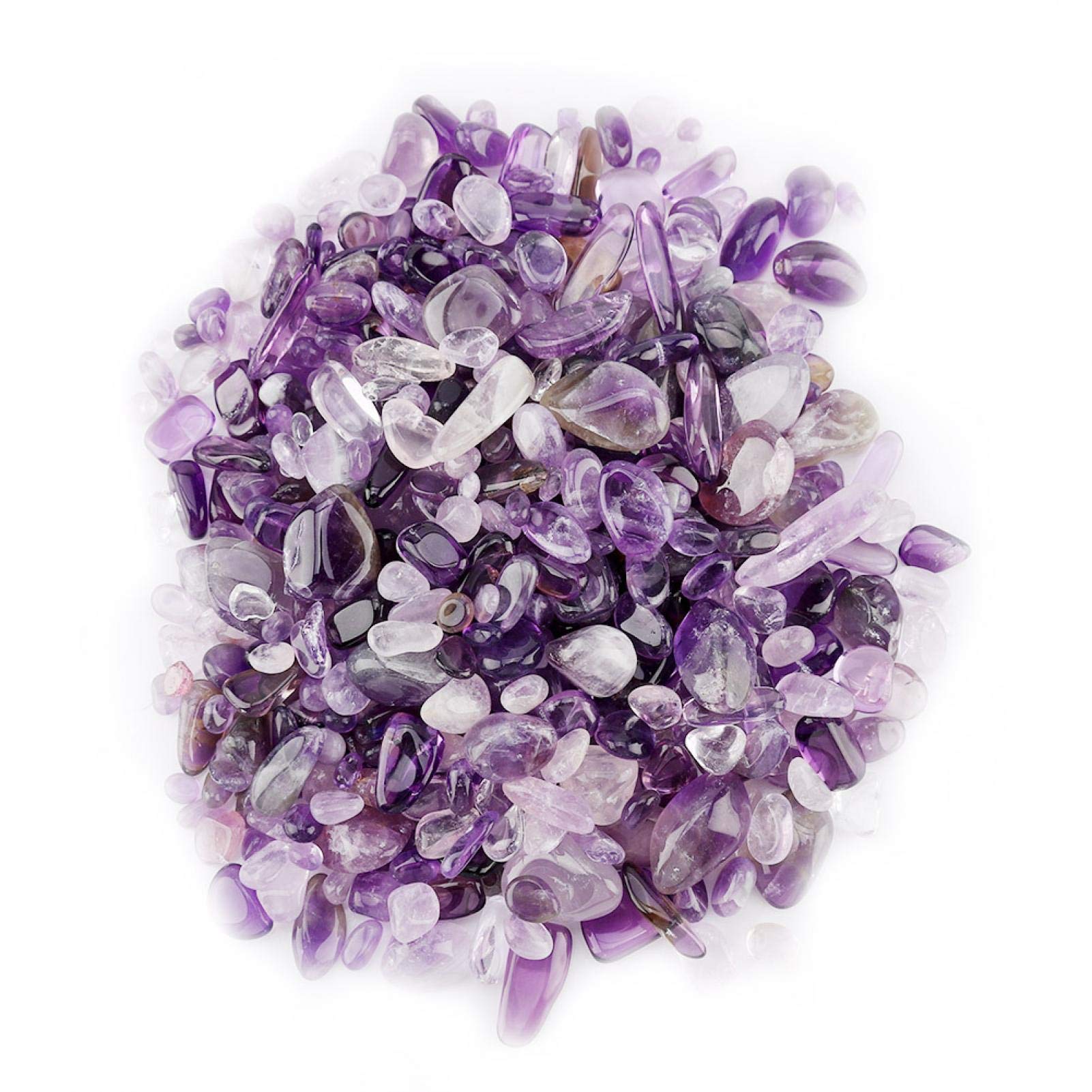 Raguso Small Crystal Tumbled Stone Chips Crushed Natural Crystal Quartz Pieces for Healing Home Fish Tank Flowerpot Decoration(Purple) Daily decoration
