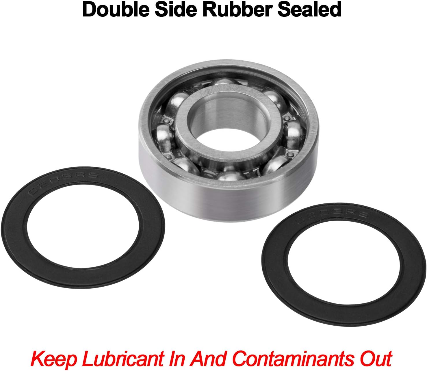 4 Pack 6203-2RS Bearings, Deep Groove Ball Bearings, Double Seal and Pre-Lubricated, 17x40x12mm (6203 2RS) - Image 5