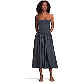 Madewell Womens Smocked Indigo Cami Sundress in Rinse Wash