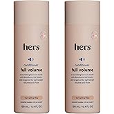 hers Full Volume Conditioner - Biovolume 128, Argan Oil, & Biotin Formula - Volumizing Conditioner for Fine Hair - Paraben-Free & Cruelty-Free - Coastal Cedar Citron Scent - 6.4 Fl Oz, 2 Pack