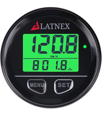 GlowShift 52mm 10 Color Digital 140MPH Speedometer Gauge Kit – Multi-Color, Black, 12v