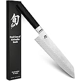 Shun Dual Core 8" Kiritsuke Knife | Handcrafted Japanese Kitchen Knife, VG10 and VG2 Damascus Steel Blade, Pakkawood Handle