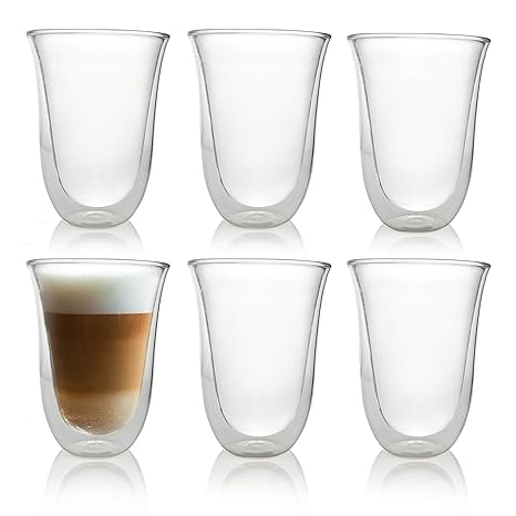 Caffé Italia Napoli 6 x 300 ml Doppelwand-Thermo-Gläser - für Latte Macchiato Tee Heiß- und Kaltgetränke - spülmaschinengeeig