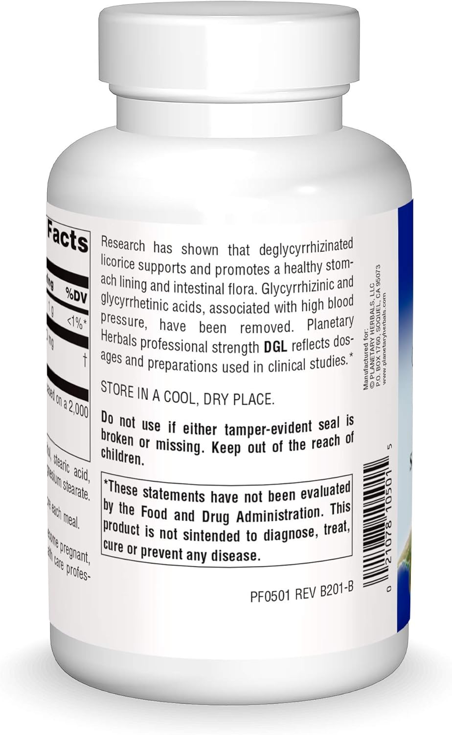 Planetary Herbals DGL Deglycyrrhizinated Licorice, Supports a Healthy Stomach Lining,200 Tablets: Health & Personal Care