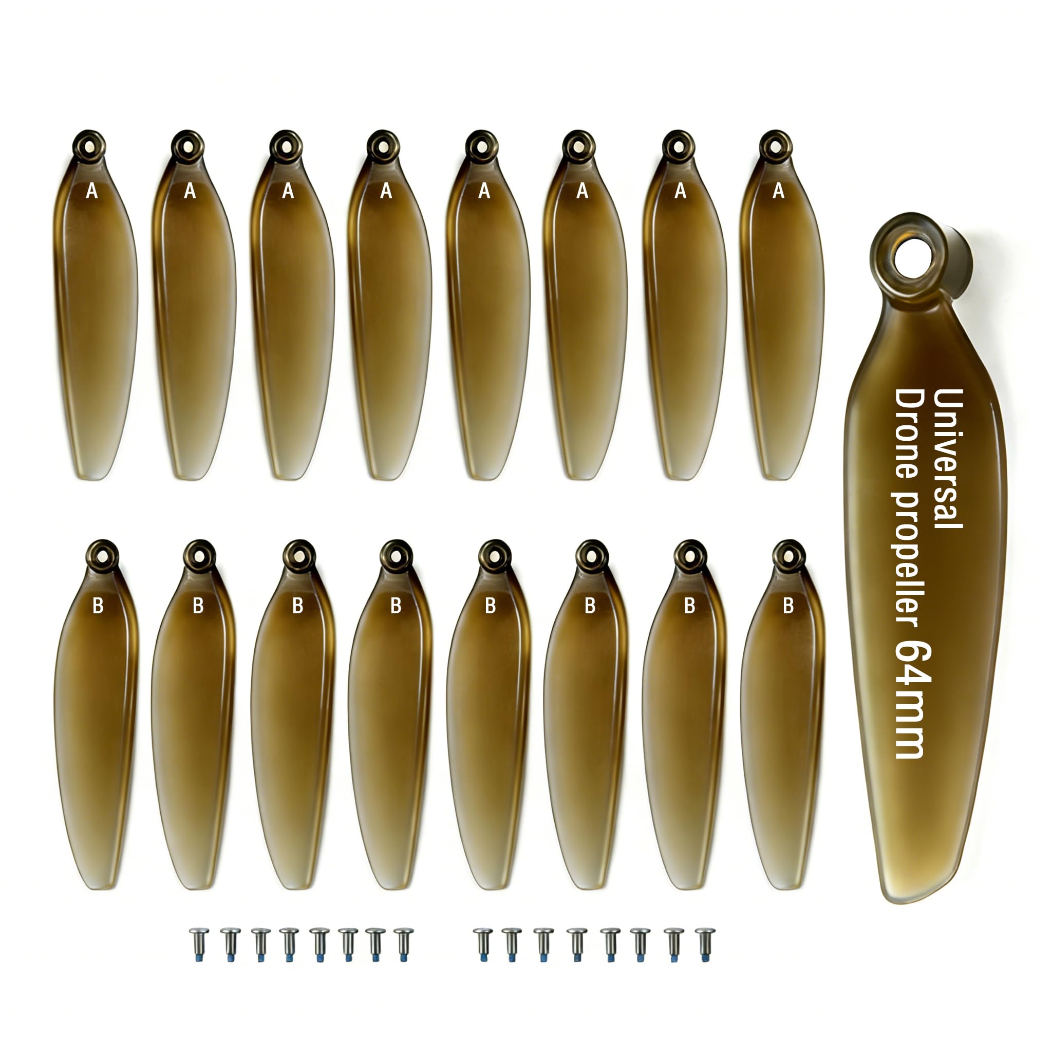 16 PCS Universal Drone Propellers, Low-Noise Quick-Release Foldable Replacement Blades, Durable Spare Parts Kit Compatible with Most Drones S162/XT505/M8/A13/S1S/ K918/ K911/RG101/P8-P25/K80/JS23