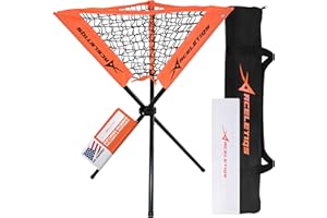ACELETIQS Baseball Softball Portable Batting Practice Ball Caddy, Use During Training and Drills, Save Your Back No More Bending, Holds up to 60 Baseballs, Instant Setup