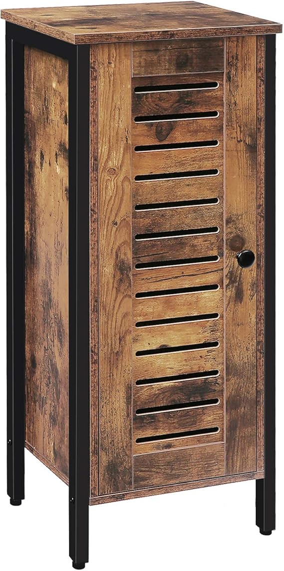 Style Industriel Entree Pour Salon Chambre Hoobro Meuble De Rangement Buffet Robuste Marron Rustique Ebf27cw01 Placard A 2 Portes Persiennes Armoire Montage Facile Rangements Sur Pied Cuisine