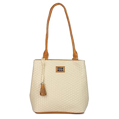 PENSTEMON PU Off white Shoulder Bag for Girls and Women