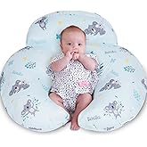AMASKY Nursing Pillow for Breastfeeding, Breastfeeding Pillows for More Support for Mom and Baby, with Plus Size Ergonomic Design and Removable Cotton Cover, Blue, Pallet of Product