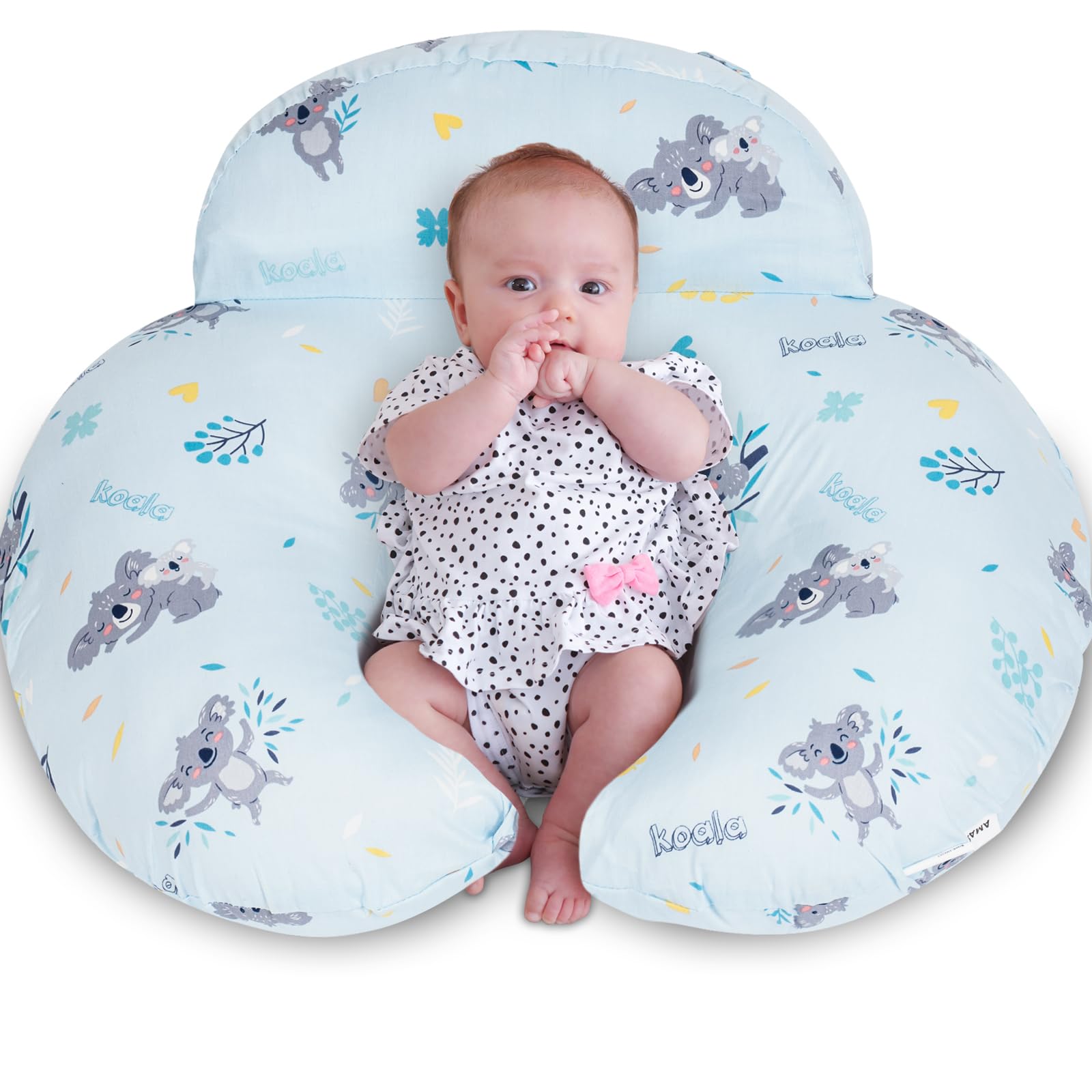 Photo 1 of AMASKY Nursing Pillow for Breastfeeding, Breastfeeding Pillows for More Support for Mom and Baby, with Plus Size Ergonomic Design and Removable Cotton Cover, Blue
