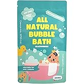 CrazyBubbles All Natural Bubble Bath for Kids & Baby, Hypoallergenic Bubble Bath Kids with Sensitive Skin, Gentle Eczema Safe Baby Essentials, Unscented Powder Mix with Colloidal Oats, Up to 30 Baths
