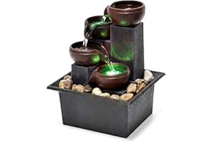 Father'sDen Collection Tabletop Water Fountain-Water Fall Fountains-Indoor Desktop Fountain with Audible Calming Waterfall So