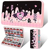 Gurgitat Switch Game Case for Nintendo Switch 2 / Switch / OLED / Lite - Cute Portable Storage Holder with 24 Game Card Slots and 24 Micro SD Cards Cartoon Cartridge for Boys Girls Kids, Skull