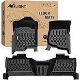 Nilight TPE Floor Mats for Chevy Silverado GMC Sierra 1500 Crew Cab 2007-2013, Silverado GMC Sierra 2500 3500 2007 2008 2009 2010 2011 2012 2013 2014 All Weather Custom Fit Heavy Duty Floor Liners